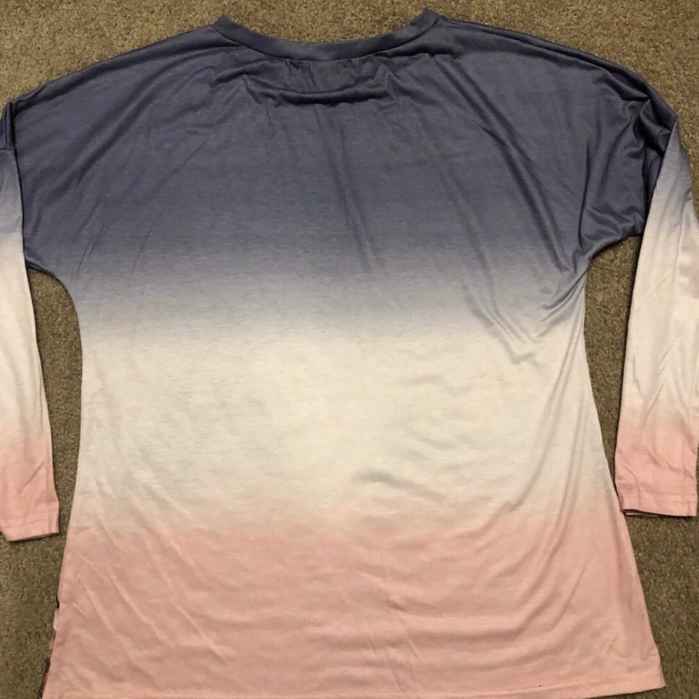 2 WOMENS long sleeve silky light giraffe inspired top by SHEILAY BRAND SIZE XL - Picture 12 of 12